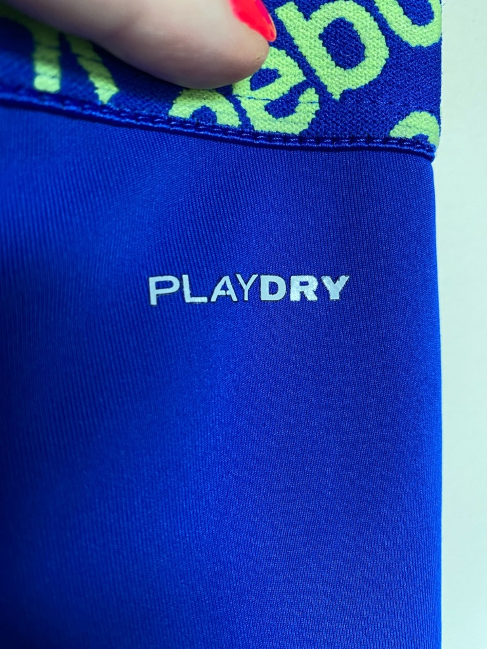 Reebok Bright Blue Cropped Leggings with Logo Waistband - Picture 5 of 7